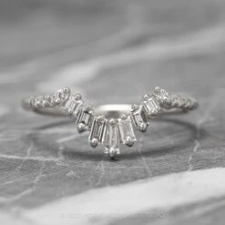 Baguette And Round Diamond Wedding Band, Gretchen Setting, Platinum