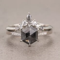 1.30 Carat Salt And Pepper Hexagon Diamond Engagement Ring, Mauve Setting, Platinum 18 1.30 Carat Salt And Pepper Hexagon Diamond Engagement Ring, Mauve Setting, Platinum -Point No Point Studio Store 09102022C 1 c474ba00 18f4 40d8 9bd8 c104c7e45a67