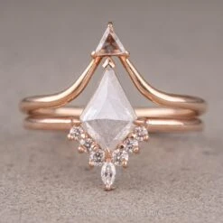1.33 Carat Salt And Pepper Kite Diamond Engagement Ring, Ava Setting, 14K Rose Gold -Point No Point Studio Store 09282022D 1 b0e1ae65 fe40 490a 891b a880044fb8e0