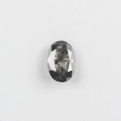 1.07 Carat Salt And Pepper Double Cut Oval Diamond