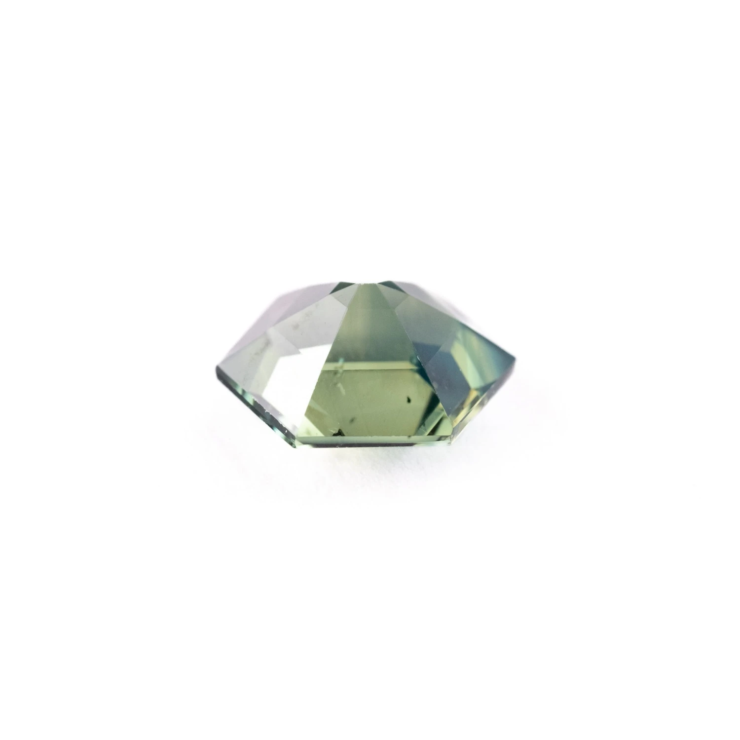 1.03 Carat Opalescent Green Step Cut Hexagon Sapphire 2 1.03 Carat Opalescent Green Step Cut Hexagon Sapphire - Image 2