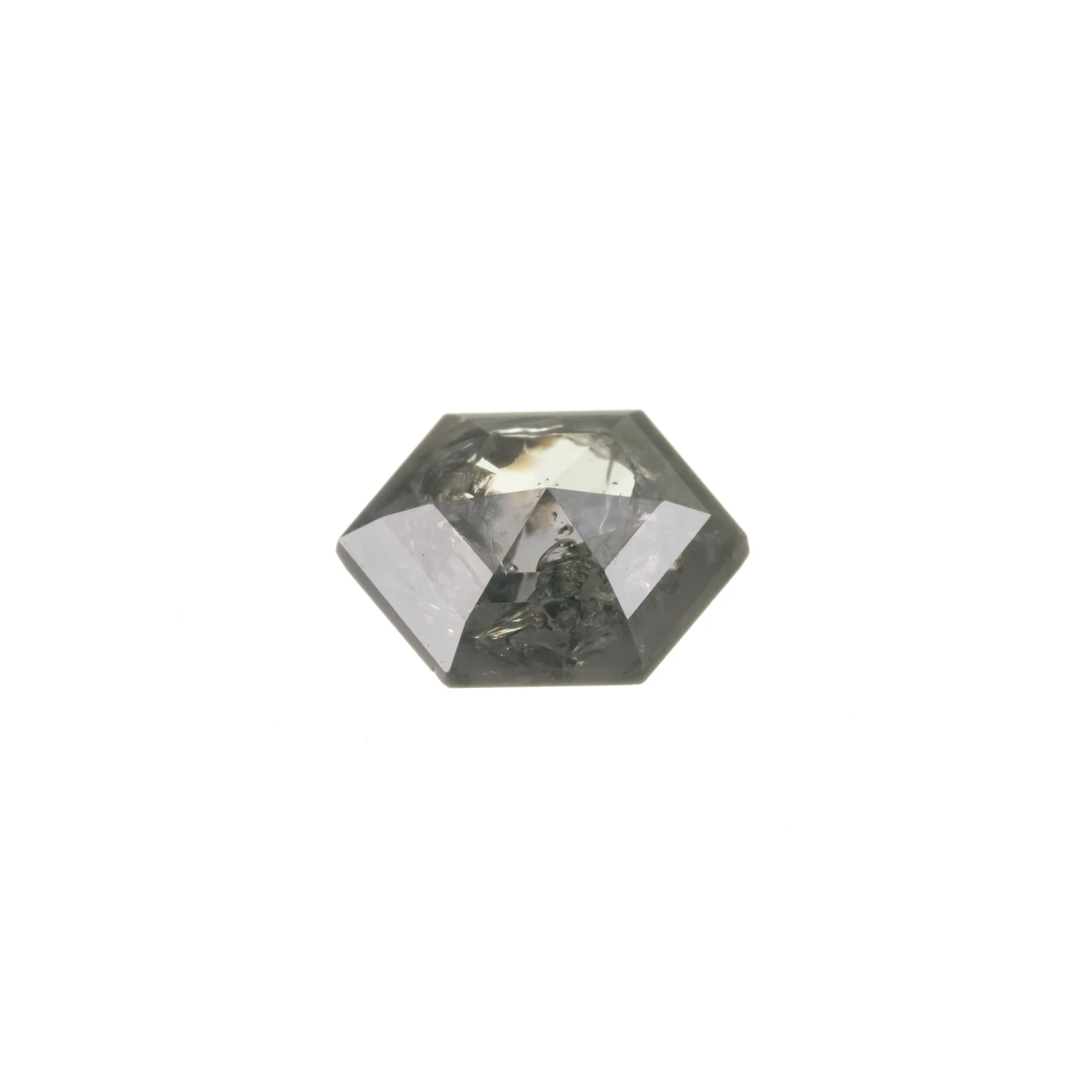 1.10 Carat Salt And Pepper Rose Cut Hexagon Diamond 2 1.10 Carat Salt And Pepper Rose Cut Hexagon Diamond - Image 2