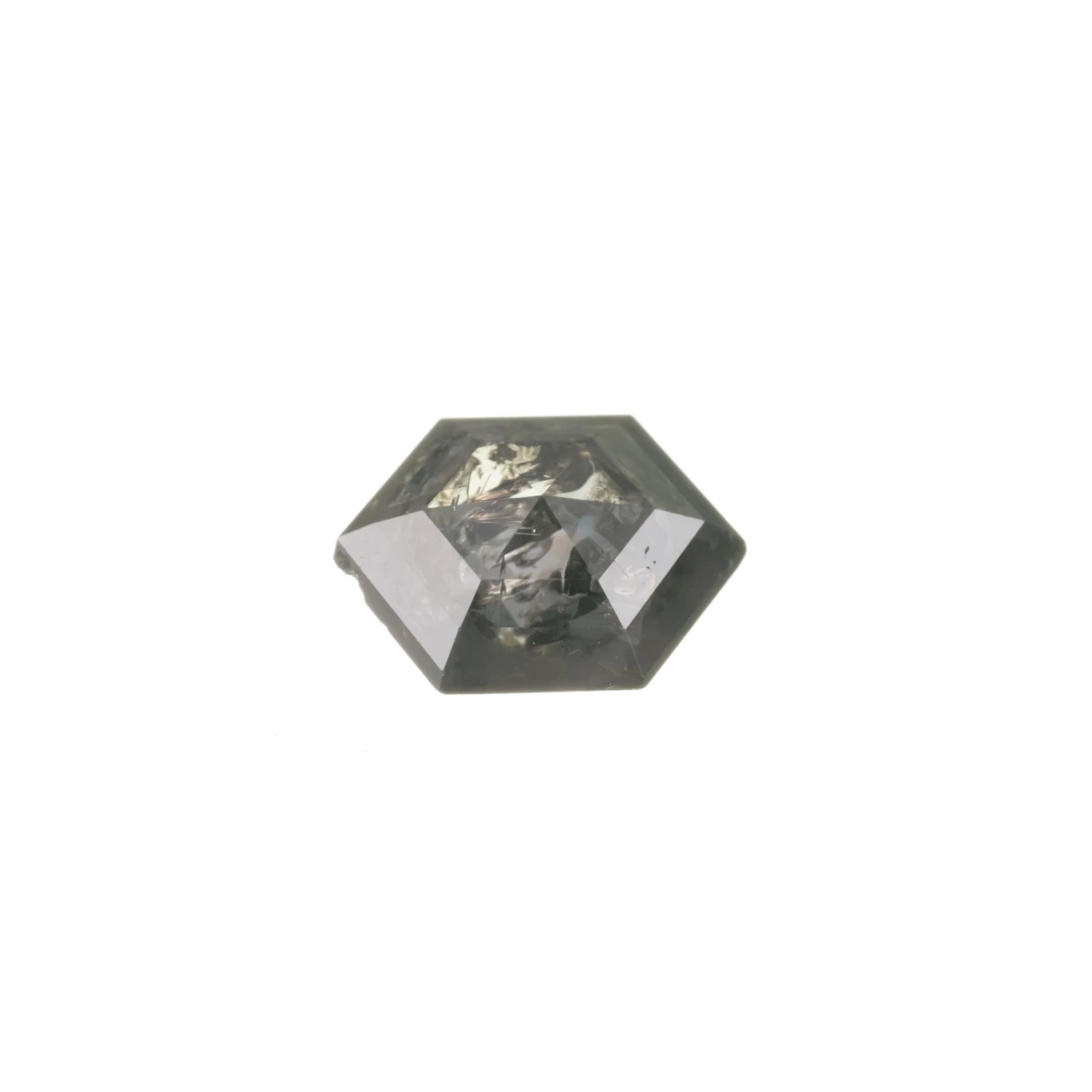 1.10 Carat Salt And Pepper Rose Cut Hexagon Diamond 3 1.10 Carat Salt And Pepper Rose Cut Hexagon Diamond - Image 3