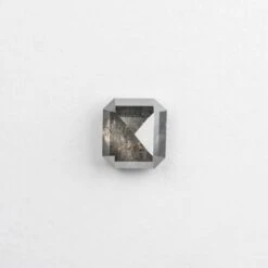 1.13 Carat Salt And Pepper Rose Cut Asscher Diamond