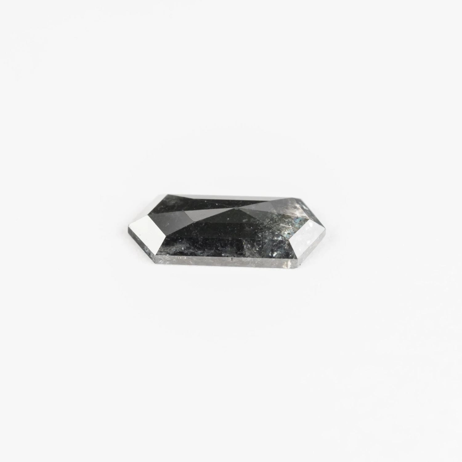1.22 Carat Black Rose Cut Elongated Hexagon Diamond 2 1.22 Carat Black Rose Cut Elongated Hexagon Diamond - Image 2