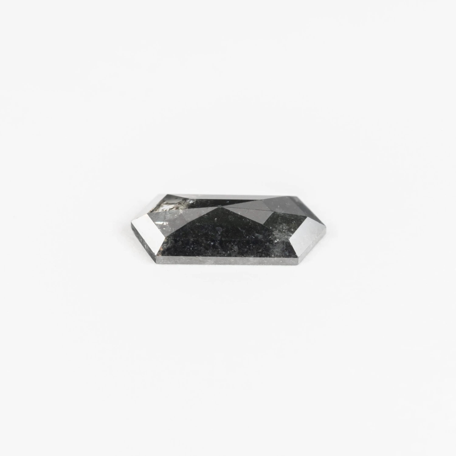 1.22 Carat Black Rose Cut Elongated Hexagon Diamond 3 1.22 Carat Black Rose Cut Elongated Hexagon Diamond - Image 3