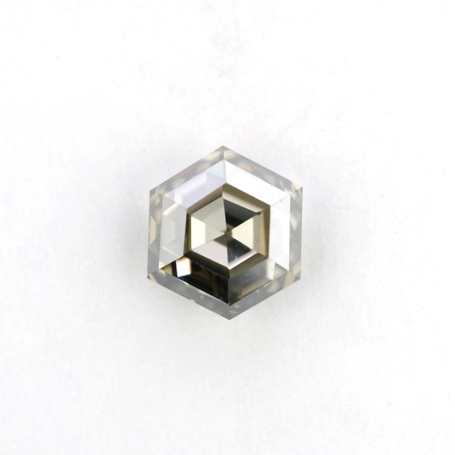 1.16 Carat Translucent Grey Step Cut Hexagon Moissanite 1 1.16 Carat Translucent Grey Step Cut Hexagon Moissanite