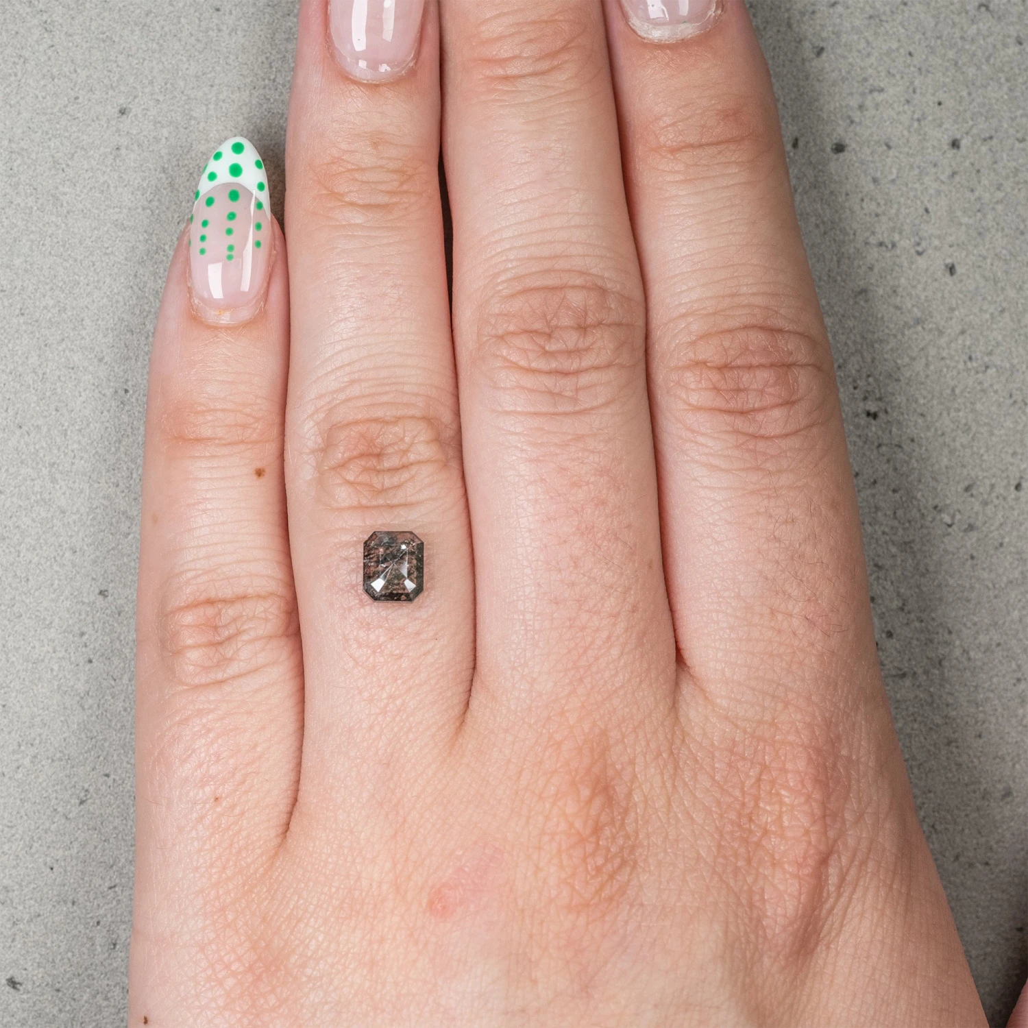 1.34 Carat Black Speckled Cut Emerald Diamond 6 1.34 Carat Black Speckled Cut Emerald Diamond - Image 6