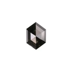 1.35 Carat Black Rose Cut Hexagon Diamond