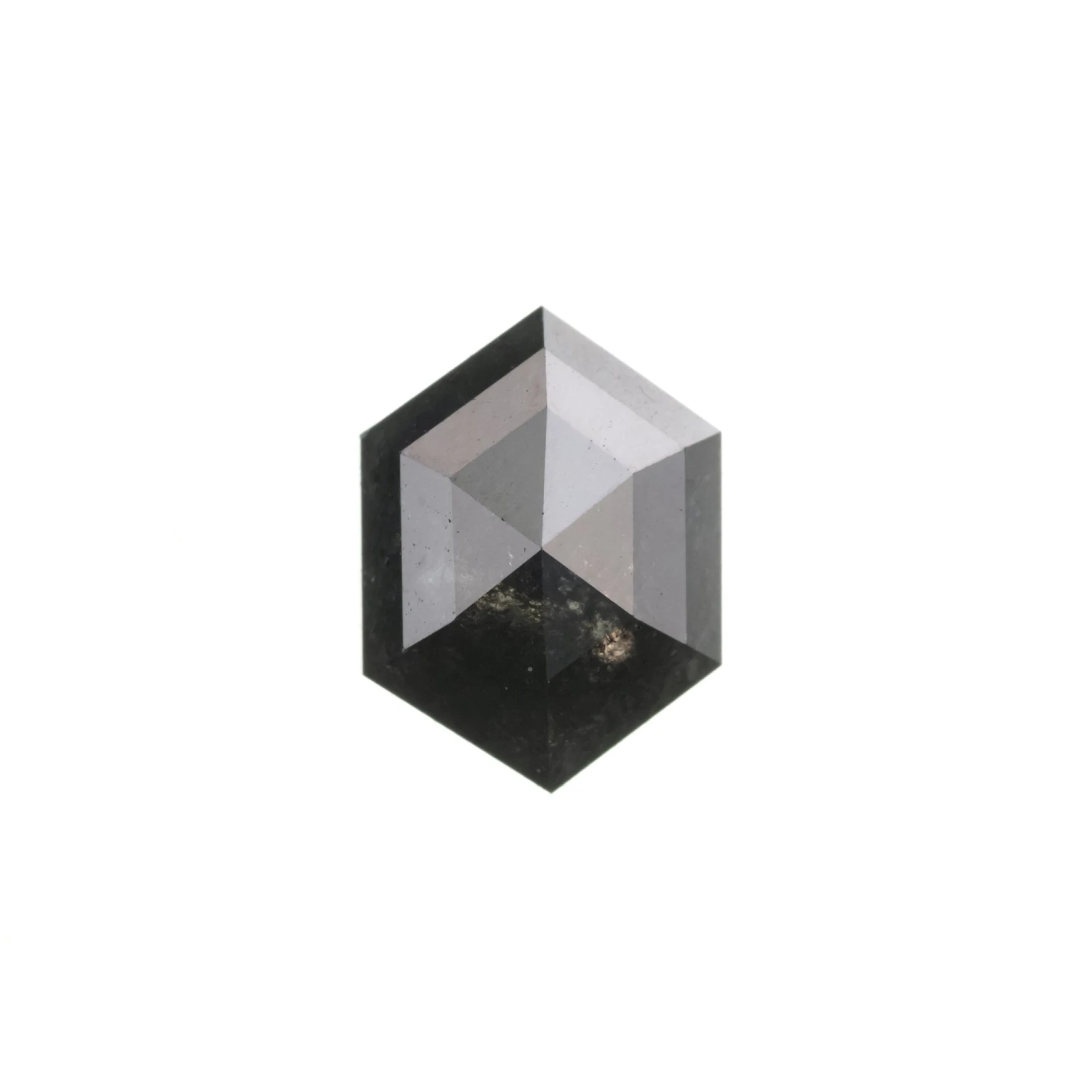 1.37 Carat Black Rose Cut Hexagon Diamond 1 1.37 Carat Black Rose Cut Hexagon Diamond