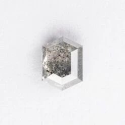 1.38 Carat Salt And Pepper Rose Cut Hexagon Diamond