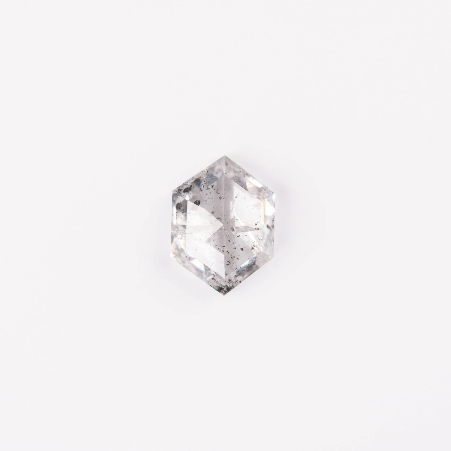 1.47 Carat Light Salt And Pepper Rose Cut Hexagon Diamond 1 1.47 Carat Light Salt And Pepper Rose Cut Hexagon Diamond