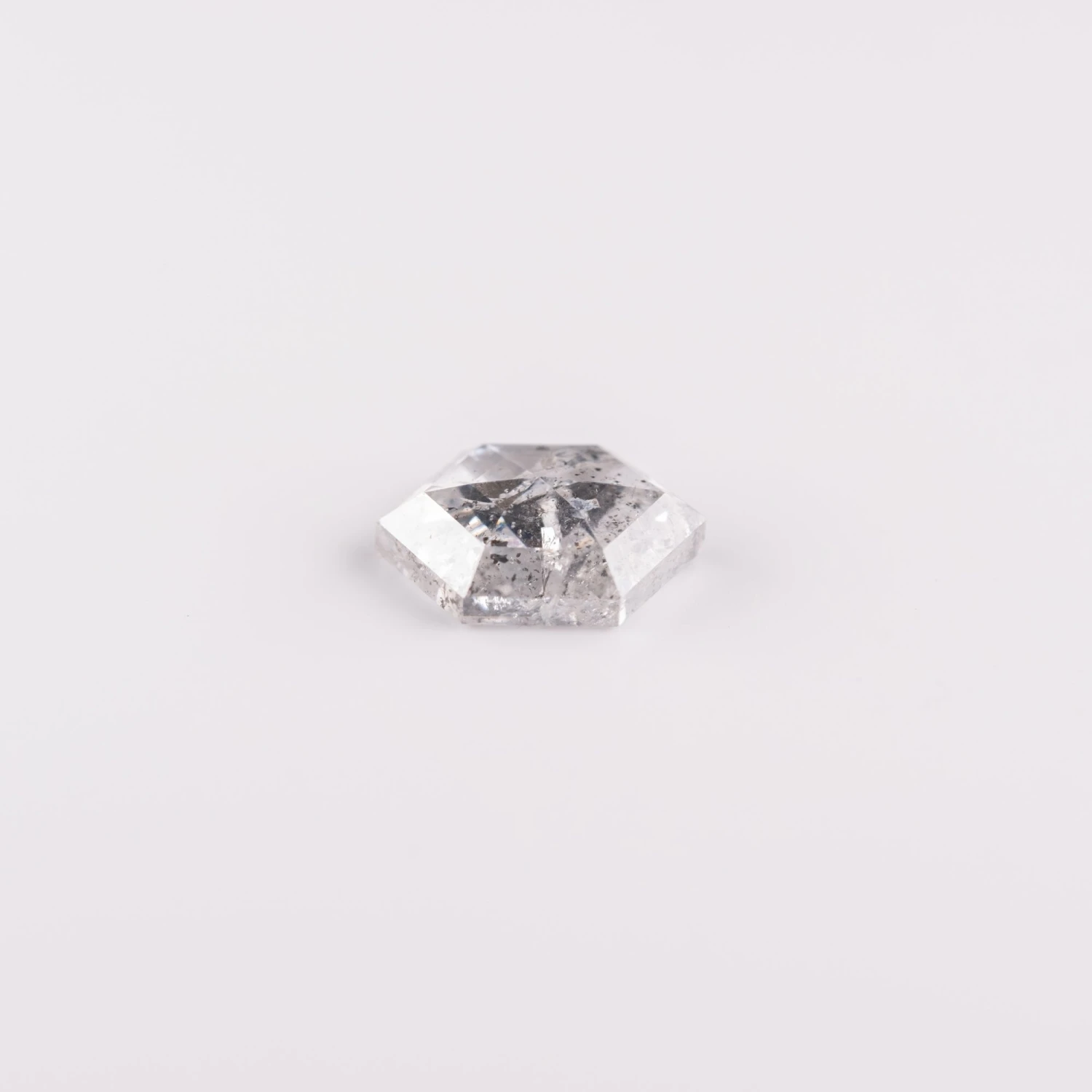 1.47 Carat Light Salt And Pepper Rose Cut Hexagon Diamond 3 1.47 Carat Light Salt And Pepper Rose Cut Hexagon Diamond - Image 3
