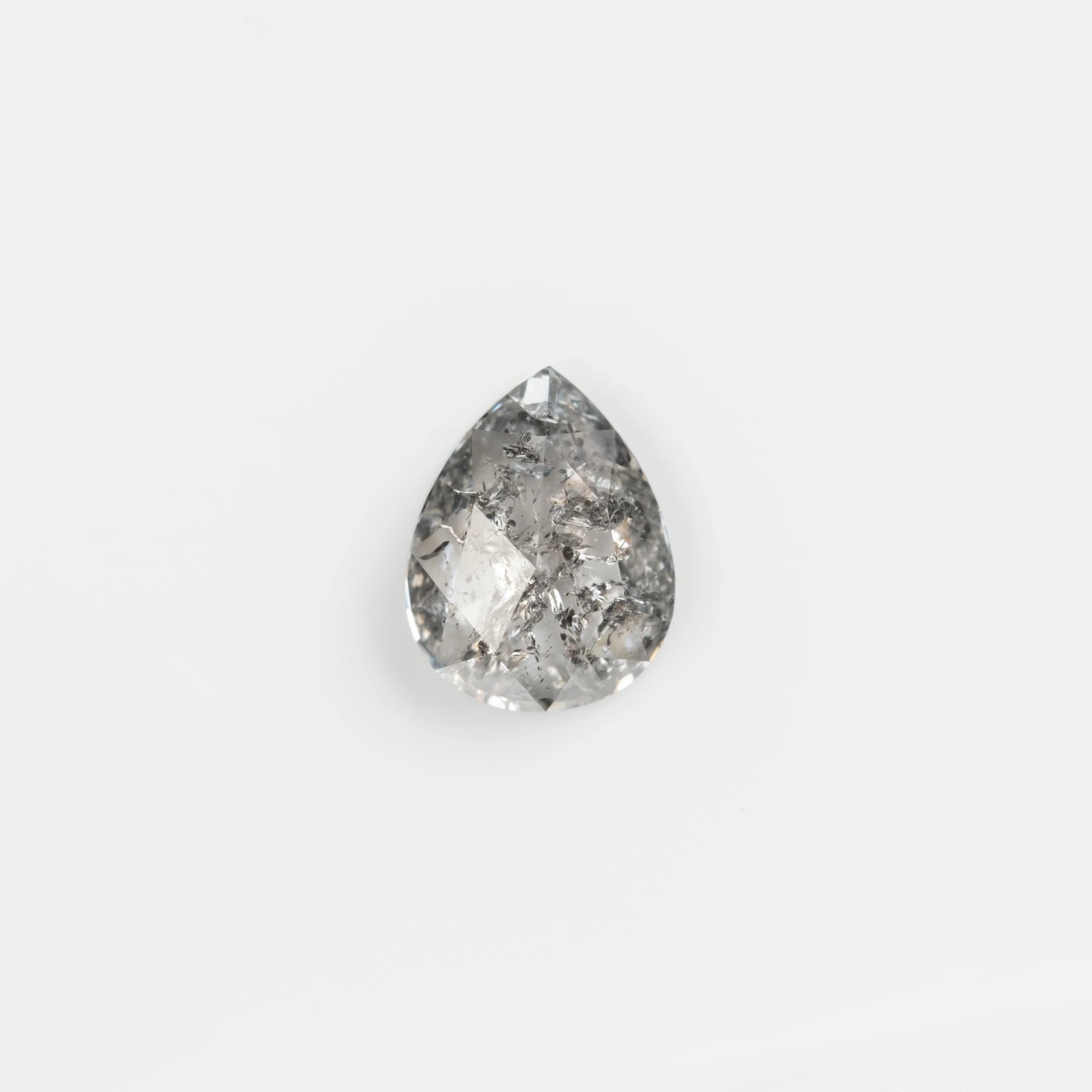 1.51 Carat Salt And Pepper Rose Cut Pear Diamond 1 1.51 Carat Salt And Pepper Rose Cut Pear Diamond