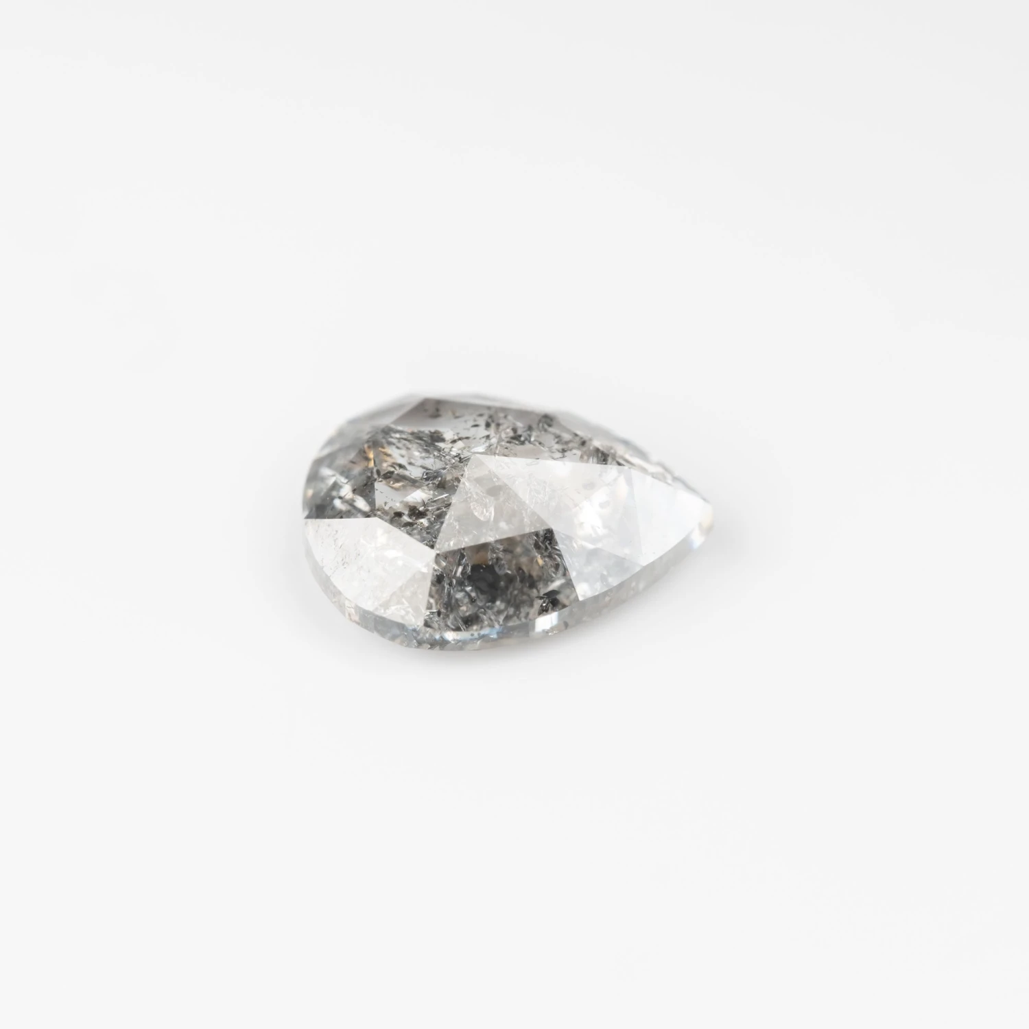 1.51 Carat Salt And Pepper Rose Cut Pear Diamond 2 1.51 Carat Salt And Pepper Rose Cut Pear Diamond - Image 2