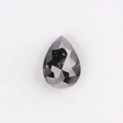 1.68 Carat Black Rose Cut Pear Diamond