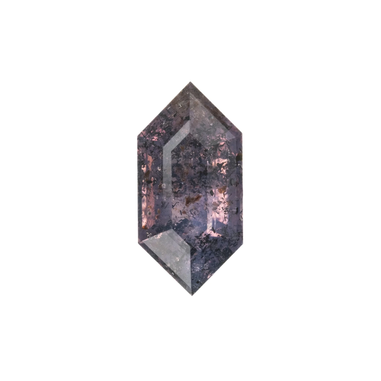 1.70 Carat Speckled Purple Full Cut Hexagon Sapphire 1 1.70 Carat Speckled Purple Full Cut Hexagon Sapphire