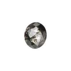 1.72 Carat Black Rose Cut Oval Diamond
