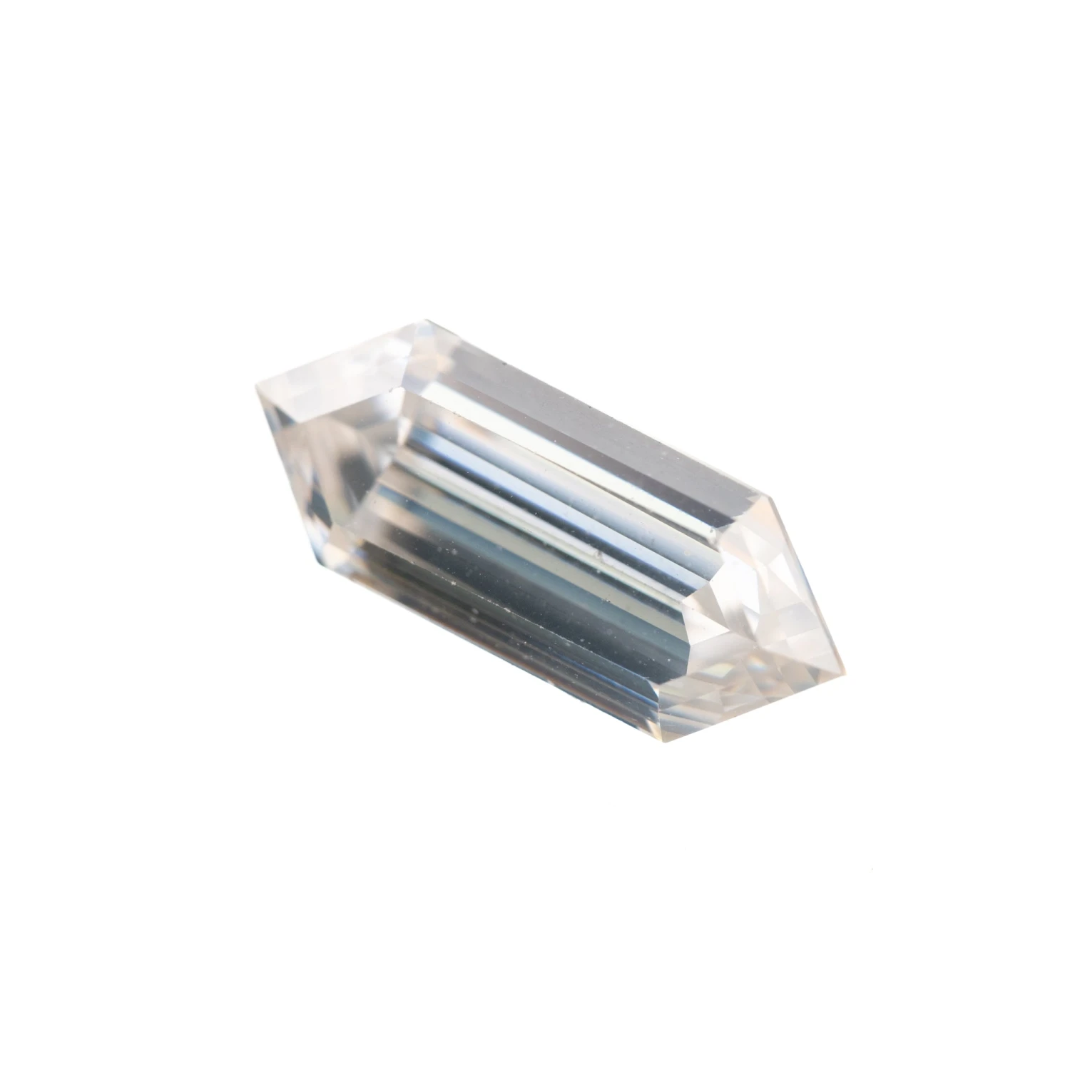 1.84 Carat Clear White Step Cut Elongated Hexagon Moissanite 2 1.84 Carat Clear White Step Cut Elongated Hexagon Moissanite - Image 2