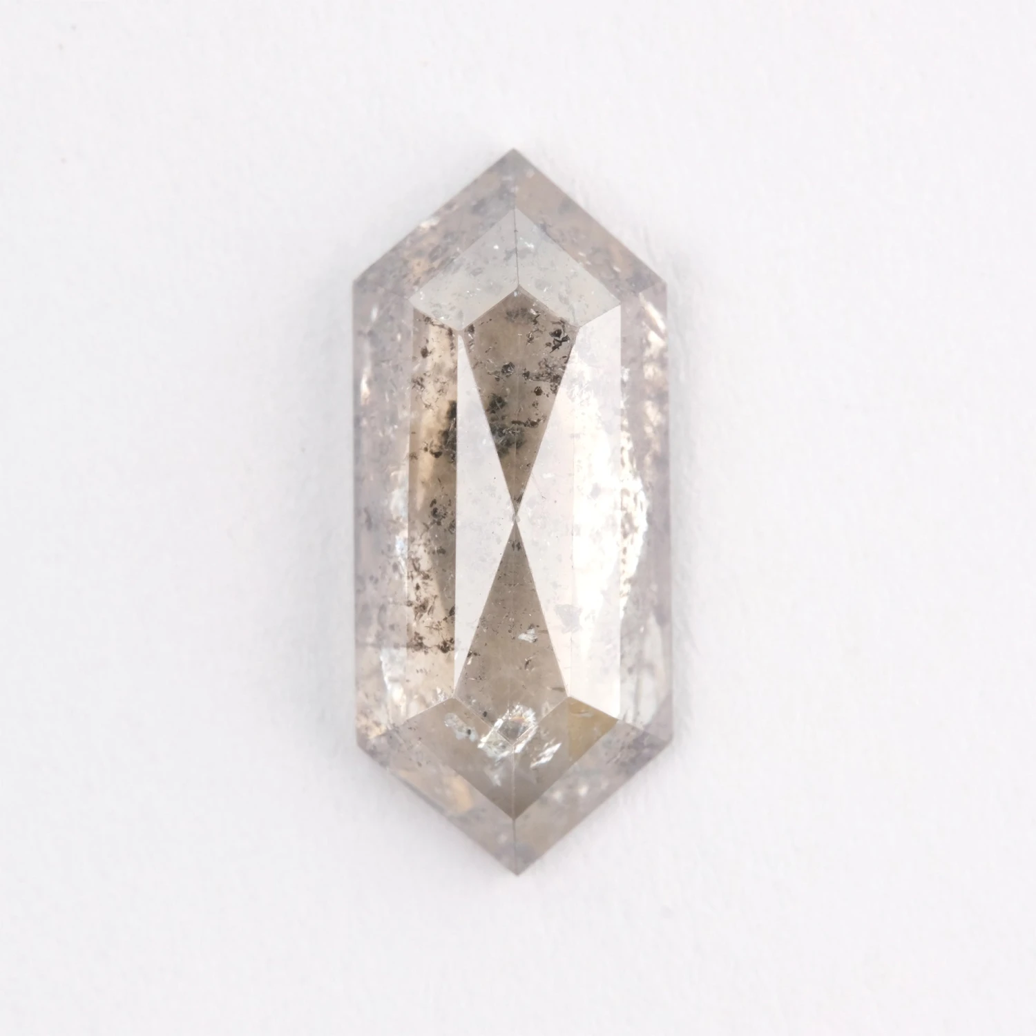 1.79 Carat Salt And Pepper Rose Cut Hexagon Diamond 1 1.79 Carat Salt And Pepper Rose Cut Hexagon Diamond