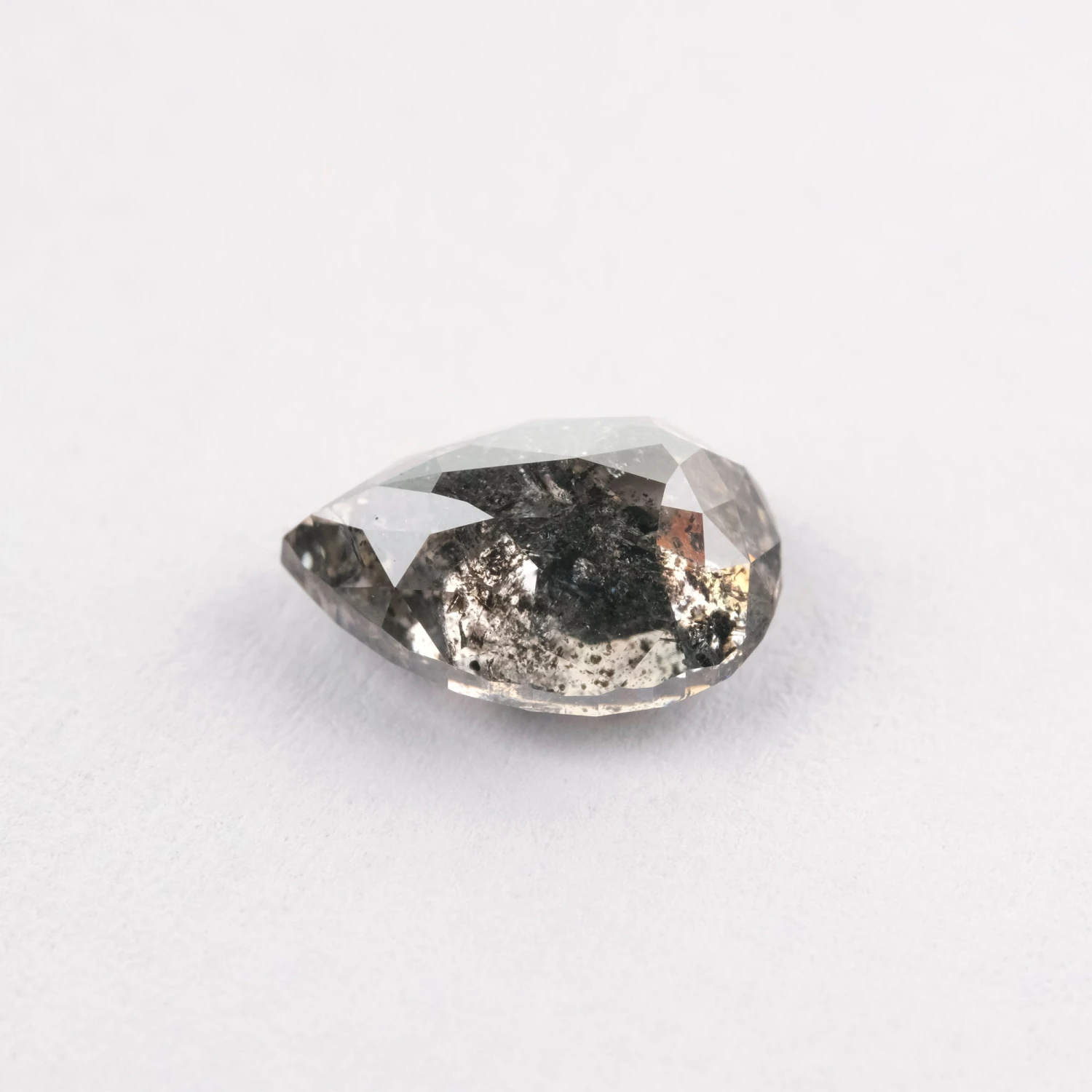 1.92 Carat Salt And Pepper Double Cut Pear Diamond 2 1.92 Carat Salt And Pepper Double Cut Pear Diamond - Image 2