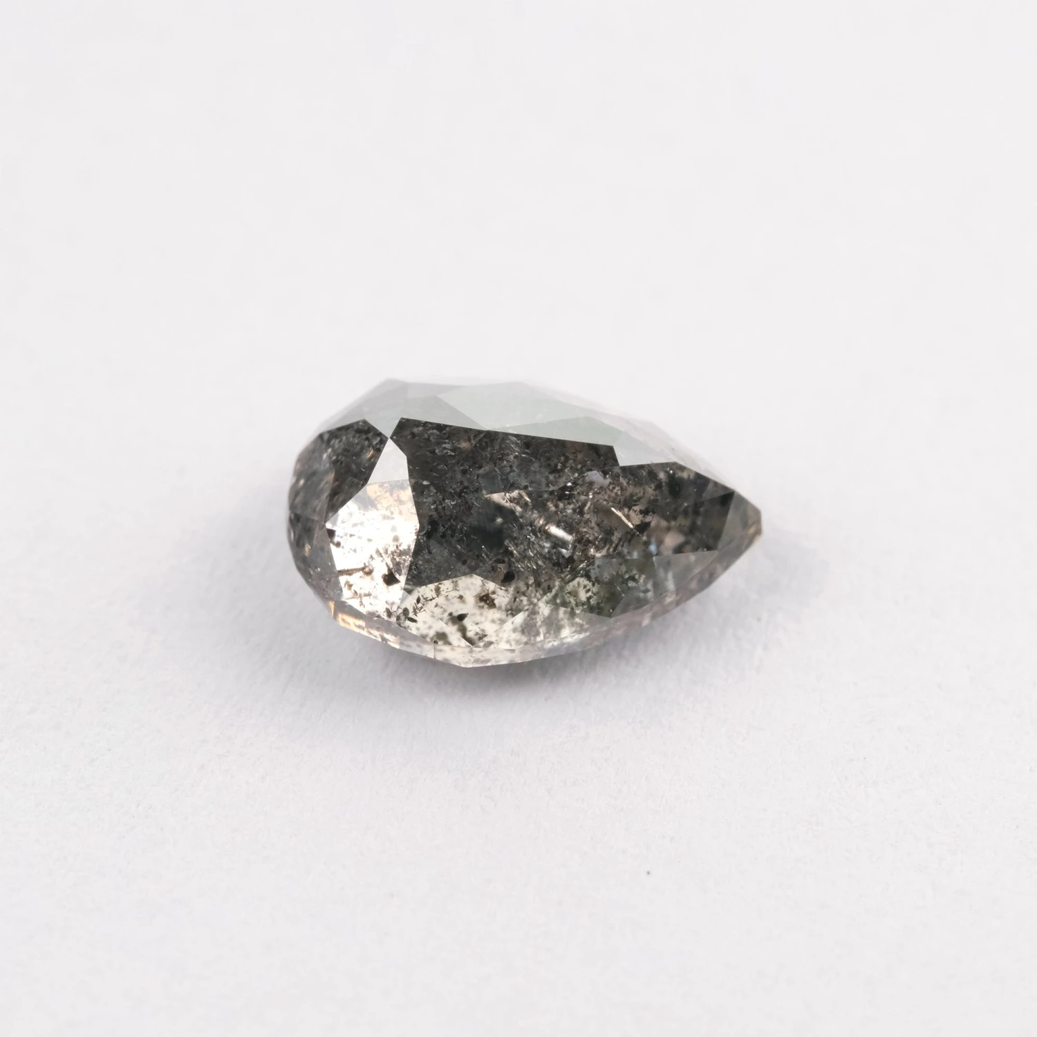 1.92 Carat Salt And Pepper Double Cut Pear Diamond 4 1.92 Carat Salt And Pepper Double Cut Pear Diamond - Image 4