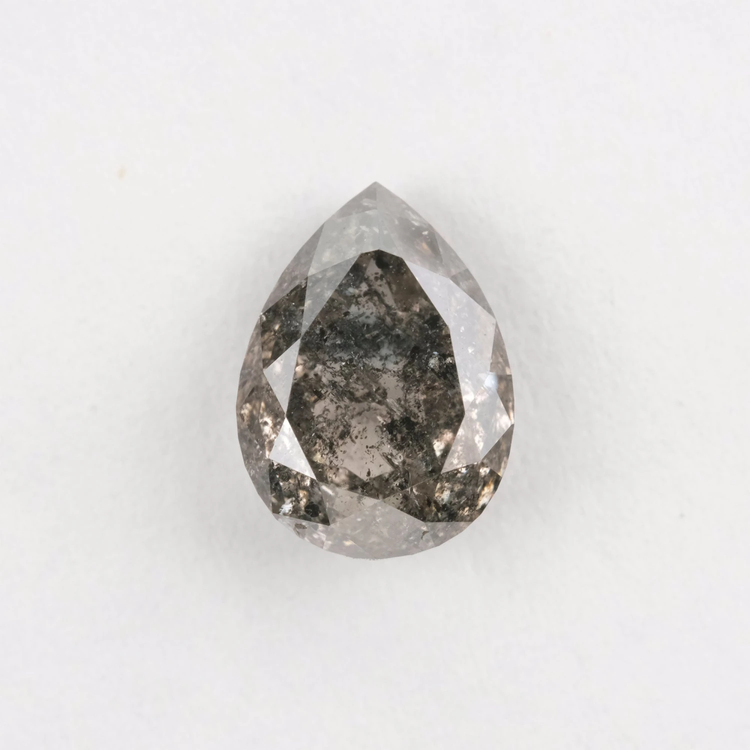 1.92 Carat Salt And Pepper Double Cut Pear Diamond 7 1.92 Carat Salt And Pepper Double Cut Pear Diamond - Image 7