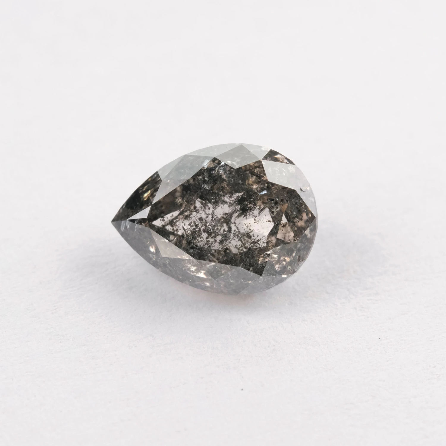 1.92 Carat Salt And Pepper Double Cut Pear Diamond 11 1.92 Carat Salt And Pepper Double Cut Pear Diamond - Image 11