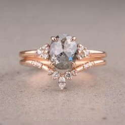 1.61 Carat Salt And Pepper Oval Diamond Engagement Ring, Quinn Setting, 14K Rose Gold 12 1.61 Carat Salt And Pepper Oval Diamond Engagement Ring, Quinn Setting, 14K Rose Gold -Point No Point Studio Store 10122022A 1 fa3b1d21 7580 46e5 8af3 4ad1e9dfaa78