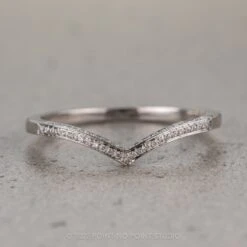 Diamond V Band, Juliette Setting, 14K White Gold