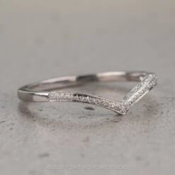 Diamond V Band, Juliette Setting, 14K White Gold 13 Diamond V Band, Juliette Setting, 14K White Gold -Point No Point Studio Store 10132021TWB 2