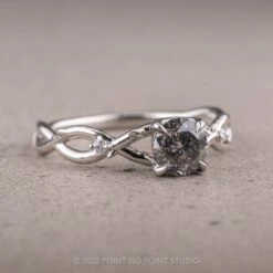 1.45 Carat Salt And Pepper Diamond Engagement Ring, Wisteria Thorns Setting, 14K White Gold 15 1.45 Carat Salt And Pepper Diamond Engagement Ring, Wisteria Thorns Setting, 14K White Gold -Point No Point Studio Store 10172022F 3