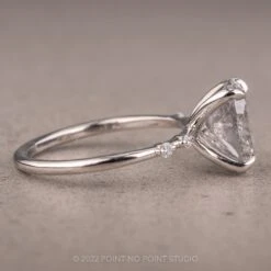 2.19 Carat Salt And Pepper Oval Diamond Engagement Ring, Nova Setting, 14K White Gold 24 2.19 Carat Salt And Pepper Oval Diamond Engagement Ring, Nova Setting, 14K White Gold -Point No Point Studio Store 10242022G 3