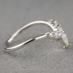 Icy White Rose Cut Diamond Wedding Band, Cassiopeia Setting, 14K White Gold -Point No Point Studio Store 102821WGWB 3