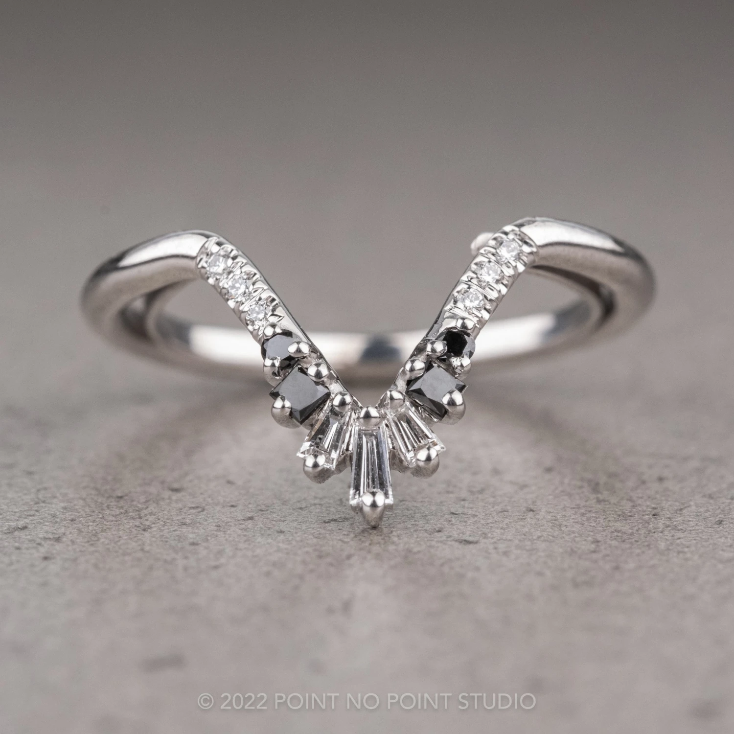 Baguette Diamond Wedding Band, Wren Setting, Platinum 1 Baguette Diamond Wedding Band, Wren Setting, Platinum