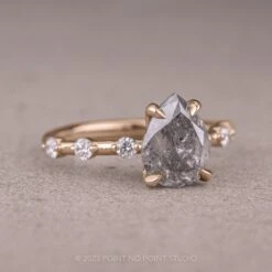 2.11 Carat Salt And Pepper Pear Diamond Engagement Ring, Nova Setting, 14K Rose Gold 6 2.11 Carat Salt And Pepper Pear Diamond Engagement Ring, Nova Setting, 14K Rose Gold -Point No Point Studio Store 11082022DRG 2