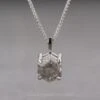 1.41 Carat Canadian Salt And Pepper Hexagon Diamond Necklace, Platinum