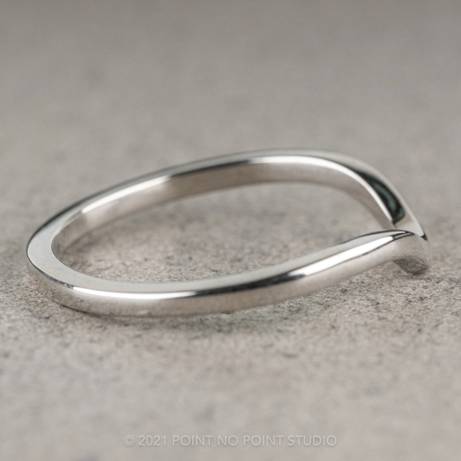 Classic Contour Wedding Band, 14K White Gold 10 Classic Contour Wedding Band, 14K White Gold - Image 10