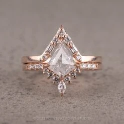 1.02 Carat Icy White Kite Diamond Engagement Ring, Avaline Setting, 14K Rose Gold 10 1.02 Carat Icy White Kite Diamond Engagement Ring, Avaline Setting, 14K Rose Gold -Point No Point Studio Store 11112022C 1