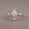 1.02 Carat Icy White Kite Diamond Engagement Ring, Avaline Setting, 14K Rose Gold
