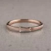.13 Carat White Tapered Baguette Diamond Ring, 14K Rose Gold