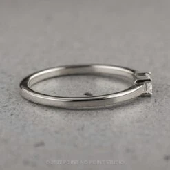 .13 Carat White Tapered Baguette Diamond Ring, 14K White Gold 6 .13 Carat White Tapered Baguette Diamond Ring, 14K White Gold -Point No Point Studio Store 12022021CWG 3 06277b33 fcf6 493d 8d17 20e3f8d507e9
