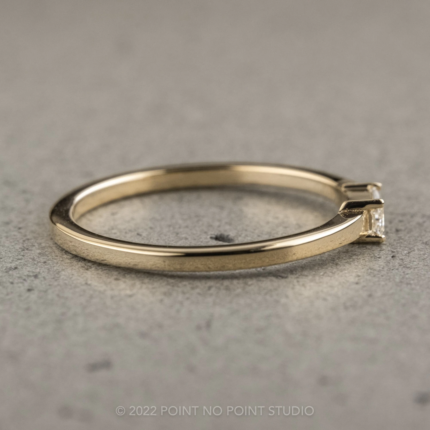 .13 Carat White Tapered Baguette Diamond Ring, 14K Yellow Gold 3 .13 Carat White Tapered Baguette Diamond Ring, 14K Yellow Gold - Image 3