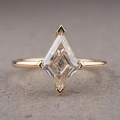 Lozenge Moissanite Engagement Ring, Charlize Setting, 14K Yellow Gold