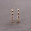 Baguette Diamond Huggie Hoops, 14k Yellow Gold Earrings
