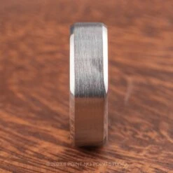 Platinum Men's 7mm Comfort Fit Beveled Edge Band, Brushed Matte Finish -Point No Point Studio Store 14342 1 271b67b0 cc1a 4330 bf1e 51c114c66793
