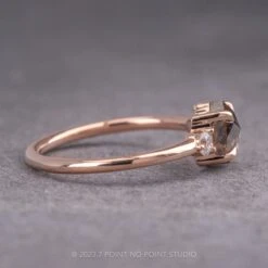 1.33 Carat Salt And Pepper Hexagon Diamond Engagement Ring, Zoe Setting, 14K Rose Gold 8 1.33 Carat Salt And Pepper Hexagon Diamond Engagement Ring, Zoe Setting, 14K Rose Gold -Point No Point Studio Store 14407 2