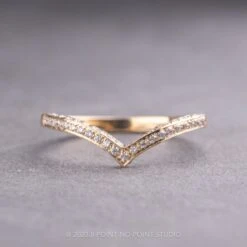 Diamond V Band, Juliette Setting, 14K Yellow Gold