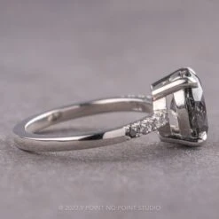 1.72 Carat Black Speckled Oval Diamond Engagement Ring, Ombre Jules Setting, Platinum 10 1.72 Carat Black Speckled Oval Diamond Engagement Ring, Ombre Jules Setting, Platinum -Point No Point Studio Store 14521 2