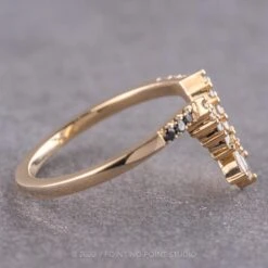 Marquise Diamond Wedding Band, Ombre Cleo Setting, 14K Yellow Gold 7 Marquise Diamond Wedding Band, Ombre Cleo Setting, 14K Yellow Gold -Point No Point Studio Store 14544 2